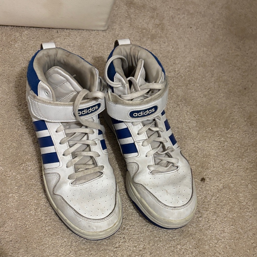 Adidas White and Blue High-Tops